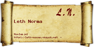 Leth Norma névjegykártya